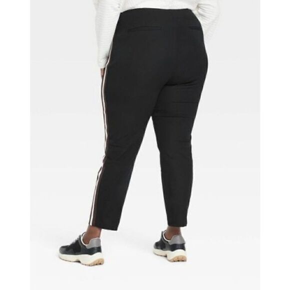 Women's High-Rise Slim Fit Ankle Pants - A New Day Black Striped Size 17. NWT. P - Picture 3 of 5